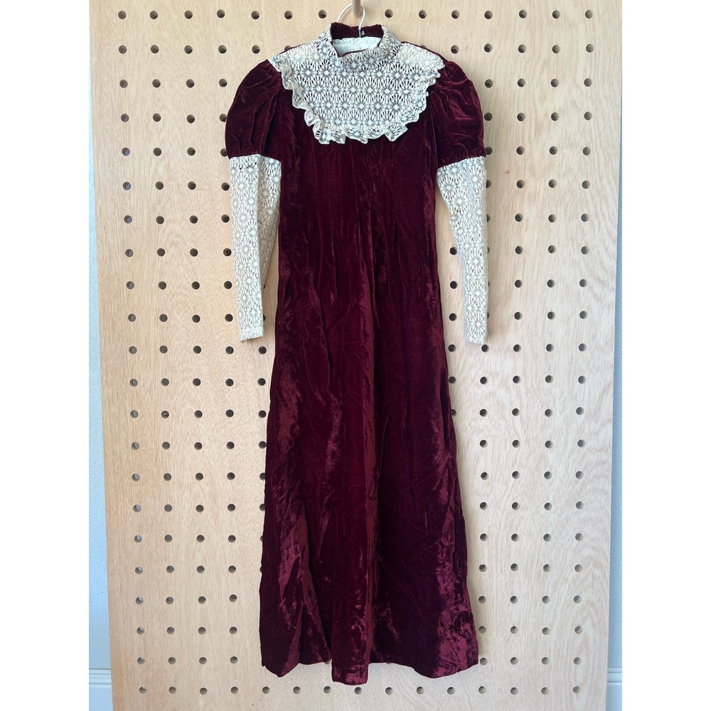 Burgundy velvet gown